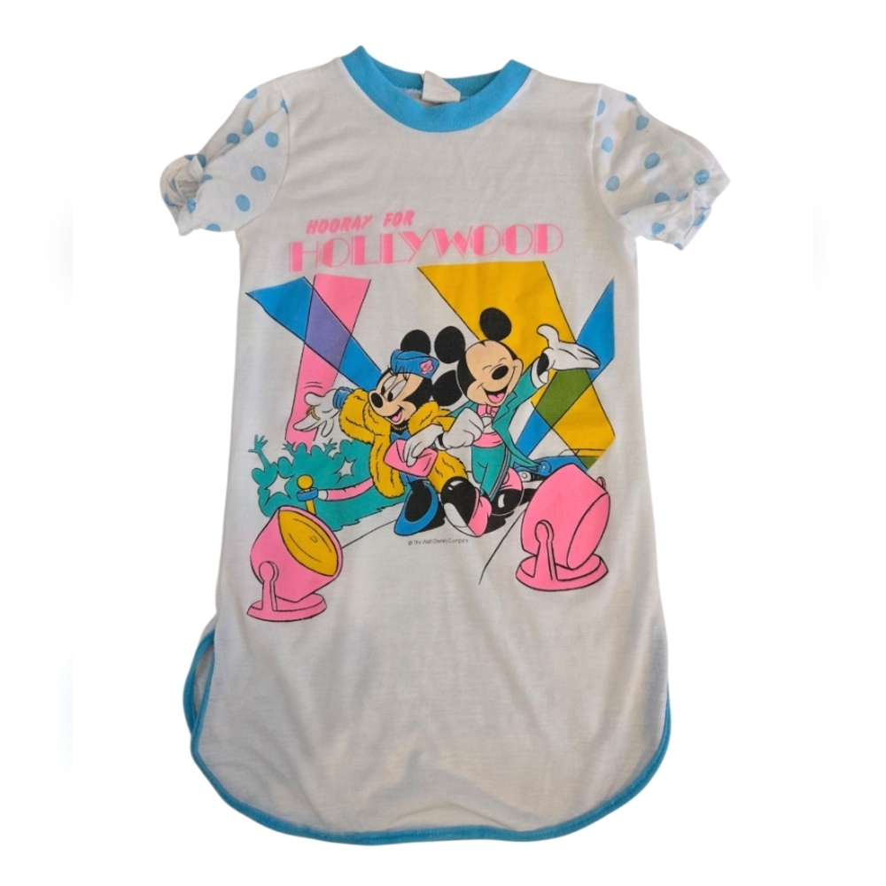 Vintage 1990s Disney Mickey & Minnie Mouse Hooray for Hollywood Nightgown